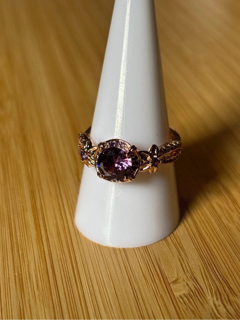 Women's Purple Stone Rose Gold Ring